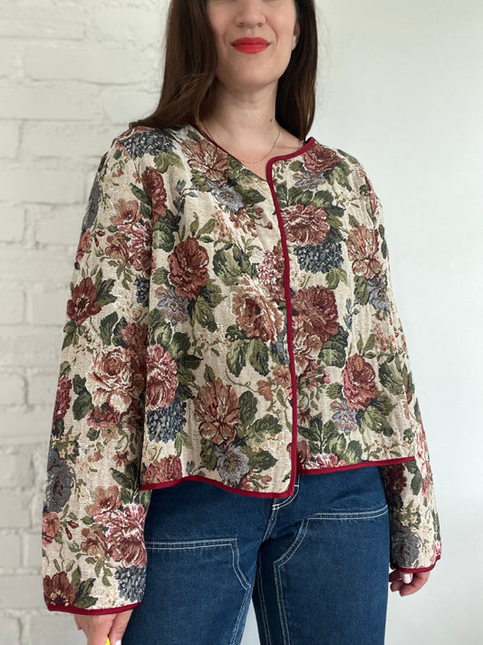 Textured Tapestry Floral Topper - XXL