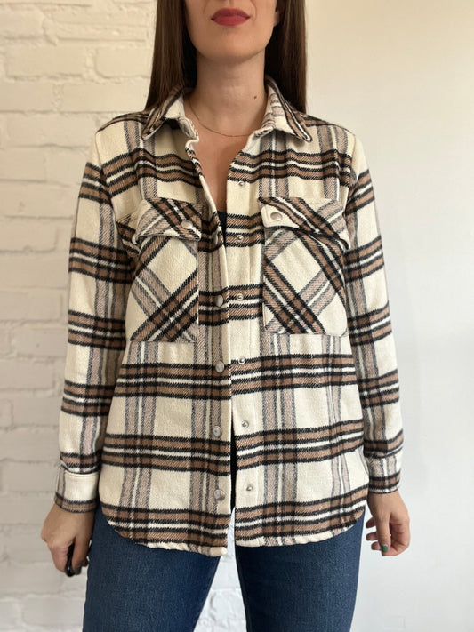 Oversized Flannel Shirt Jacket - S