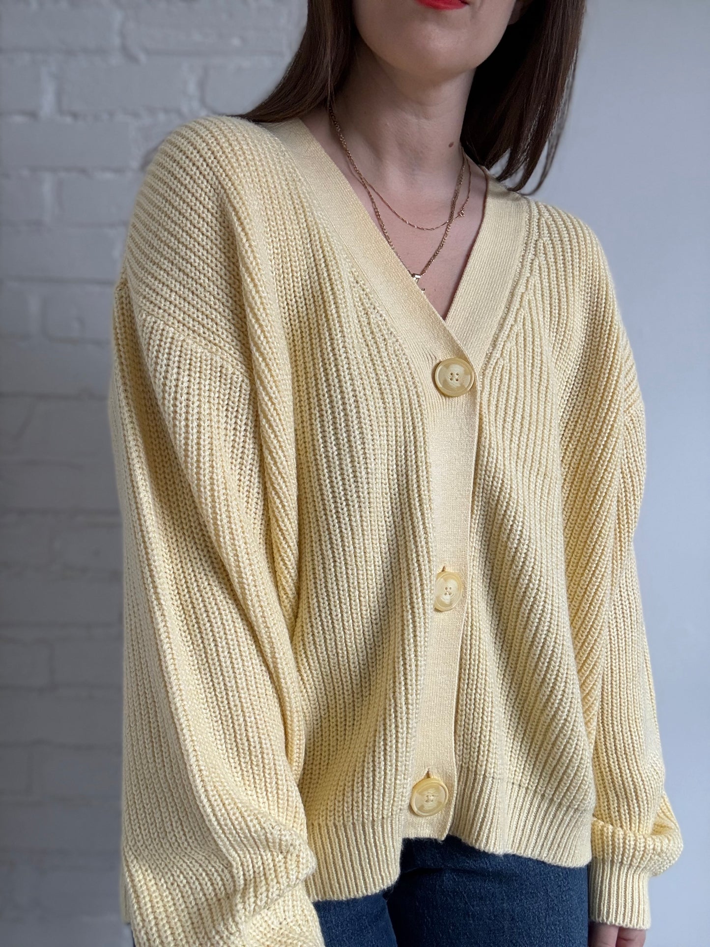 Butter Yellow Knit Cardigan - Sz. XXL