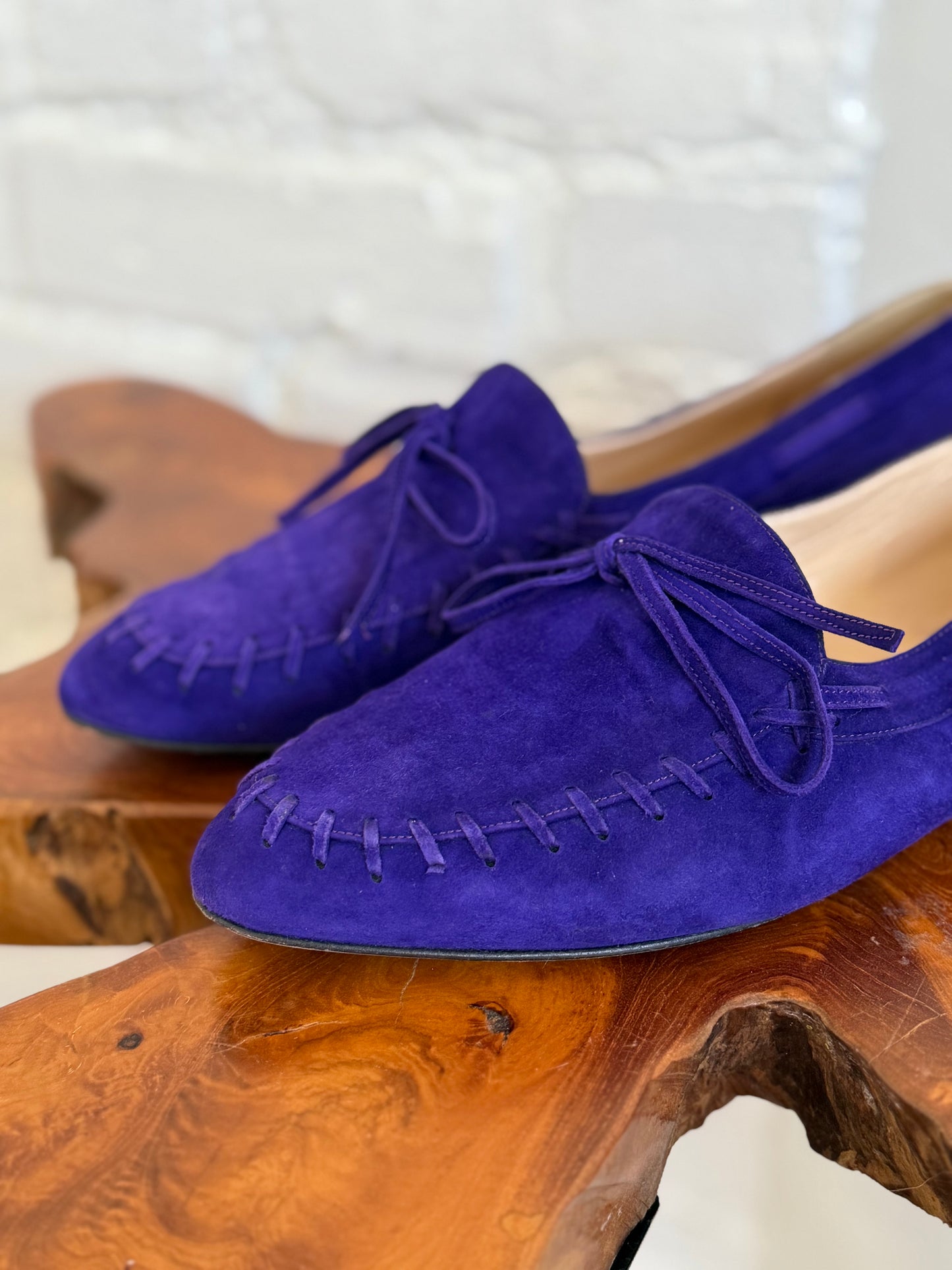 Manolo Blahnik Violet Suede Loafers - Sz. 39.5 or 9 Womens