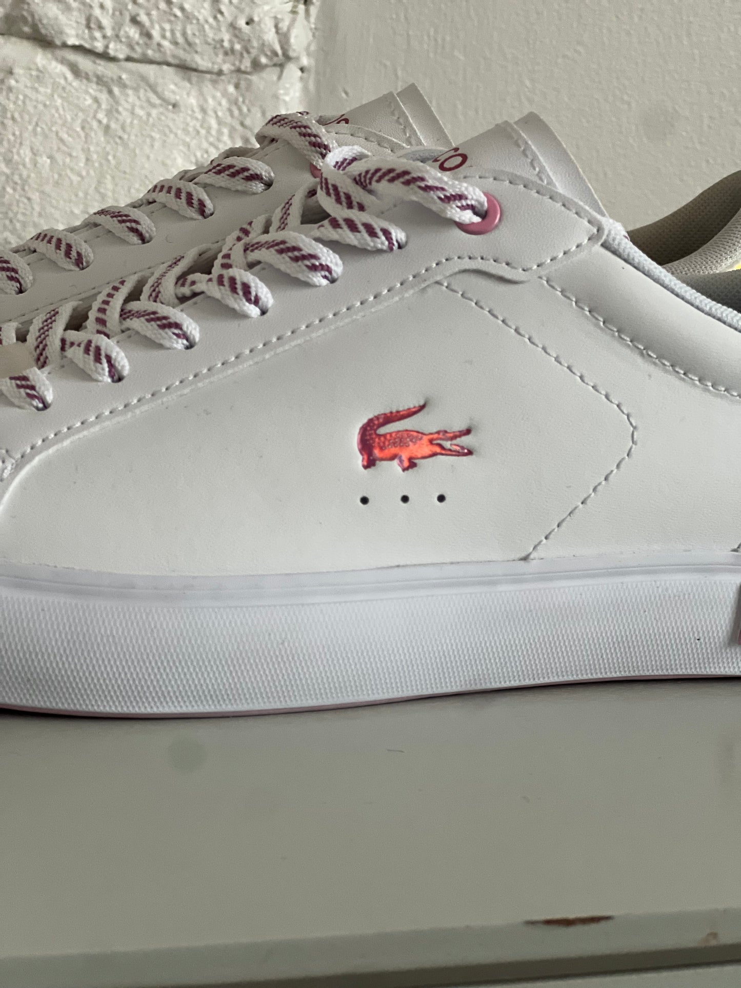 Lacoste Powercourt Leather Trainers - Size 8 Womens