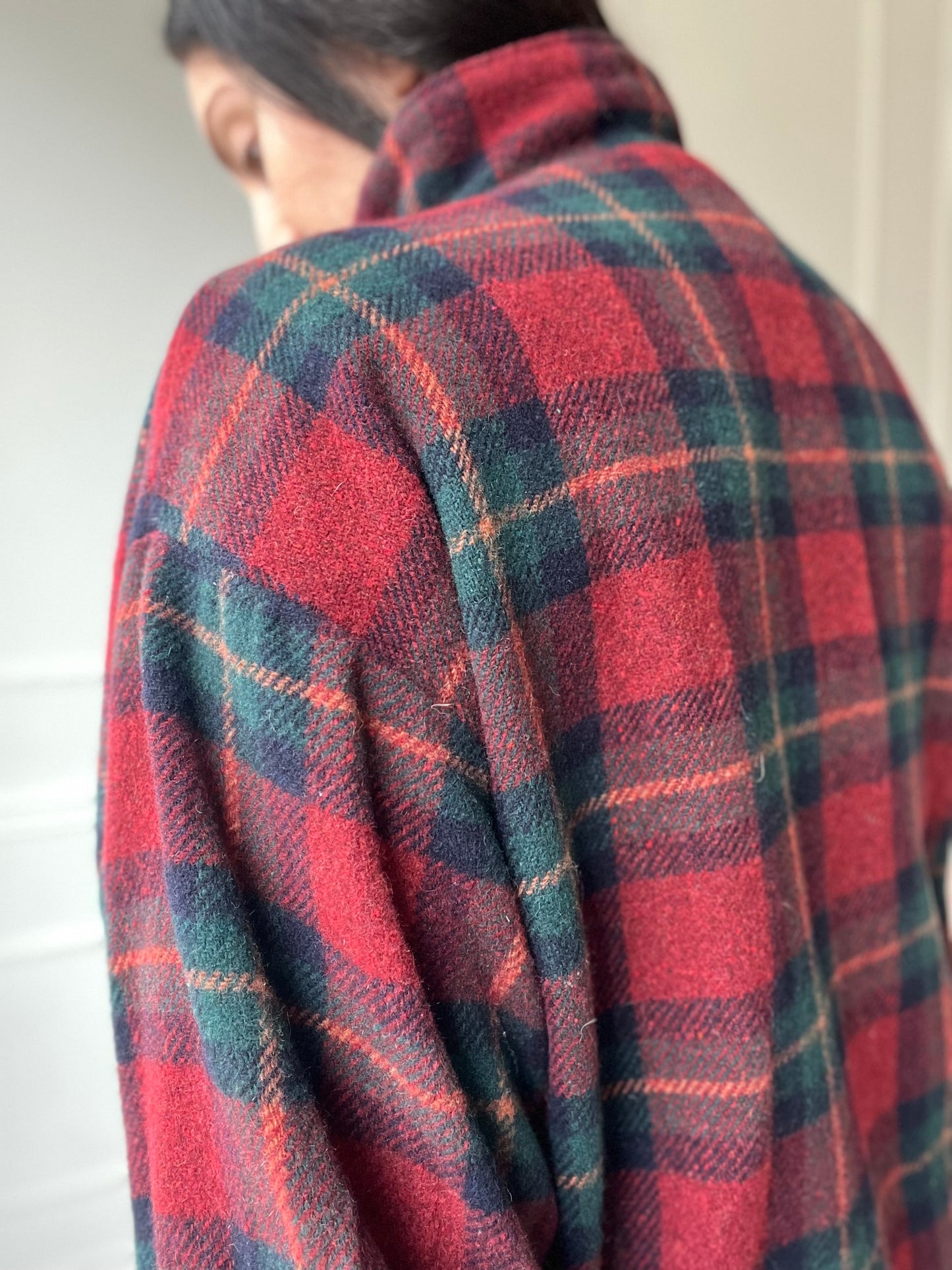 Vintage Plaid Suede Pullover - Size XL
