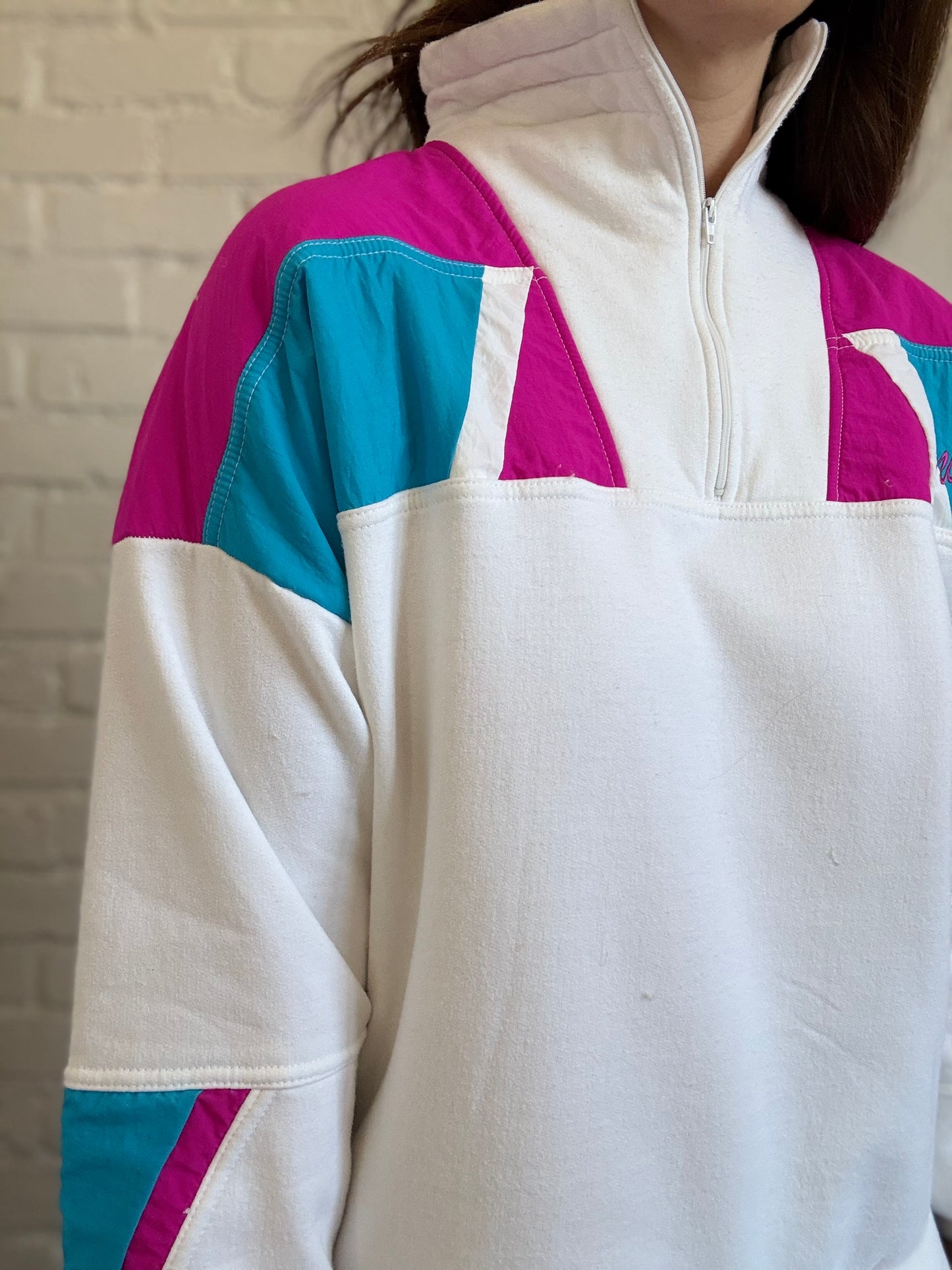 Retro Whistler Quarter Zip Sweater - Size L