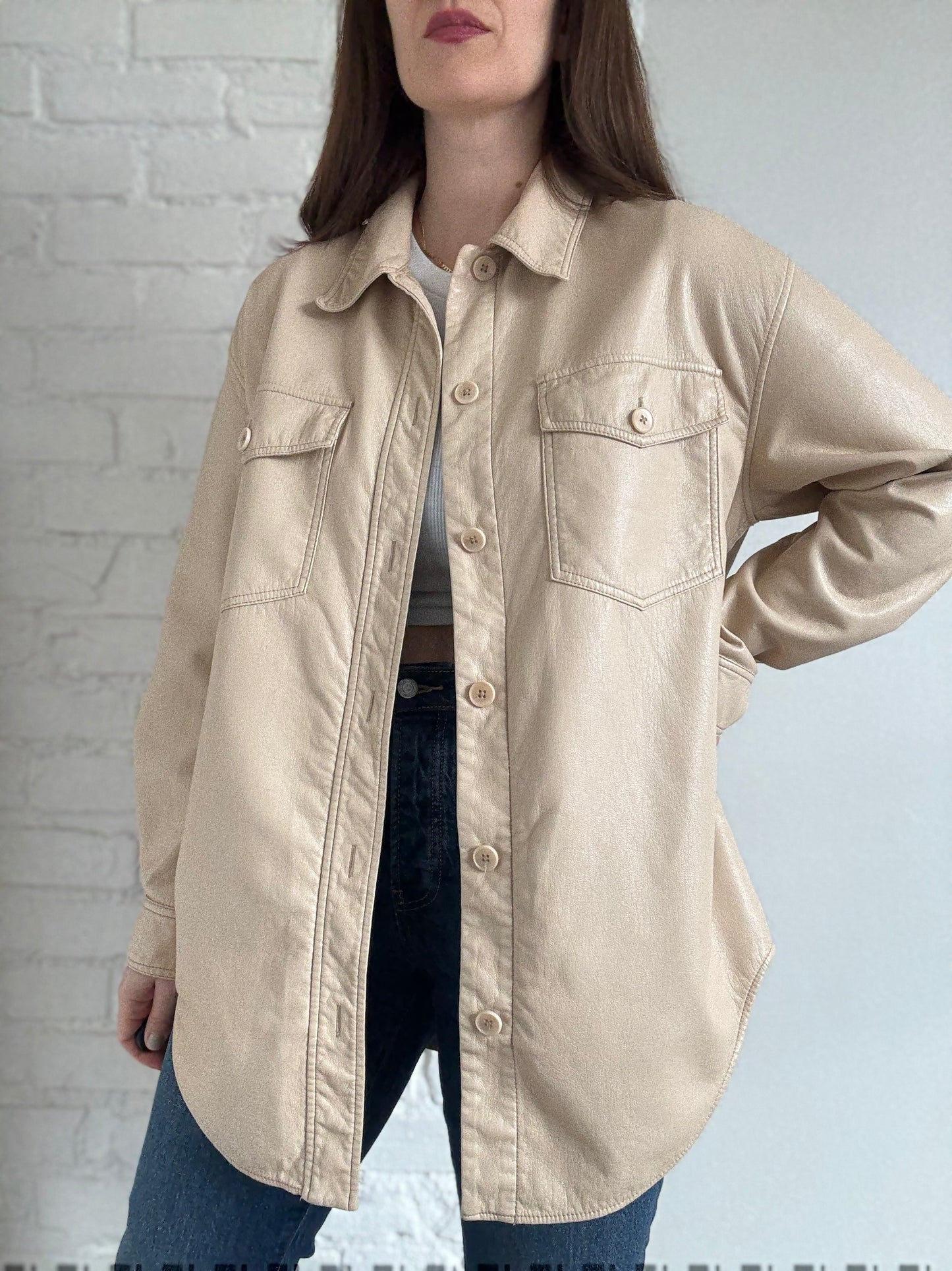 Wilfred Ganna Vegan Leather Shirt - Sz. L