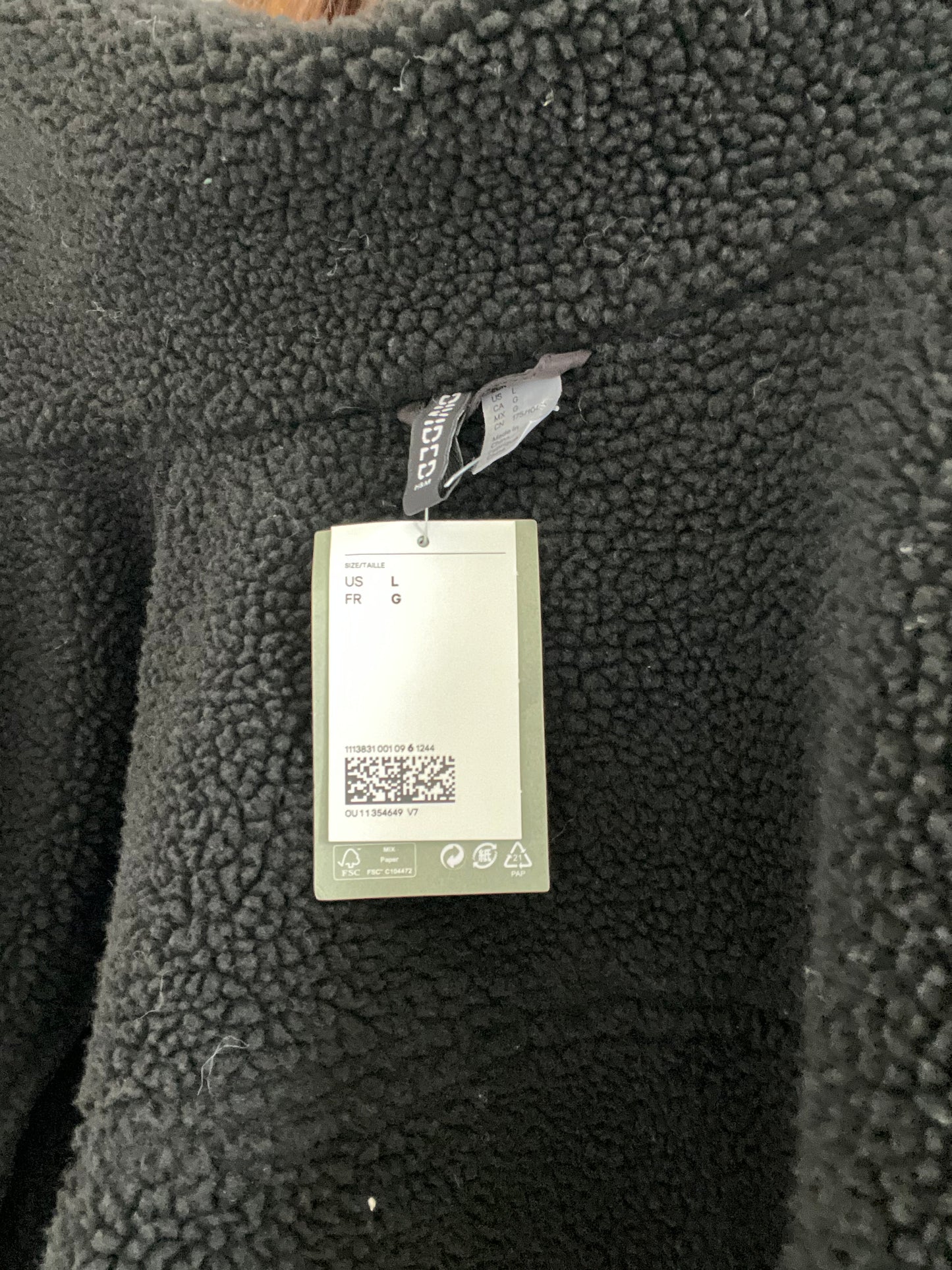 Fleece-Lined Teddy Jacket - L