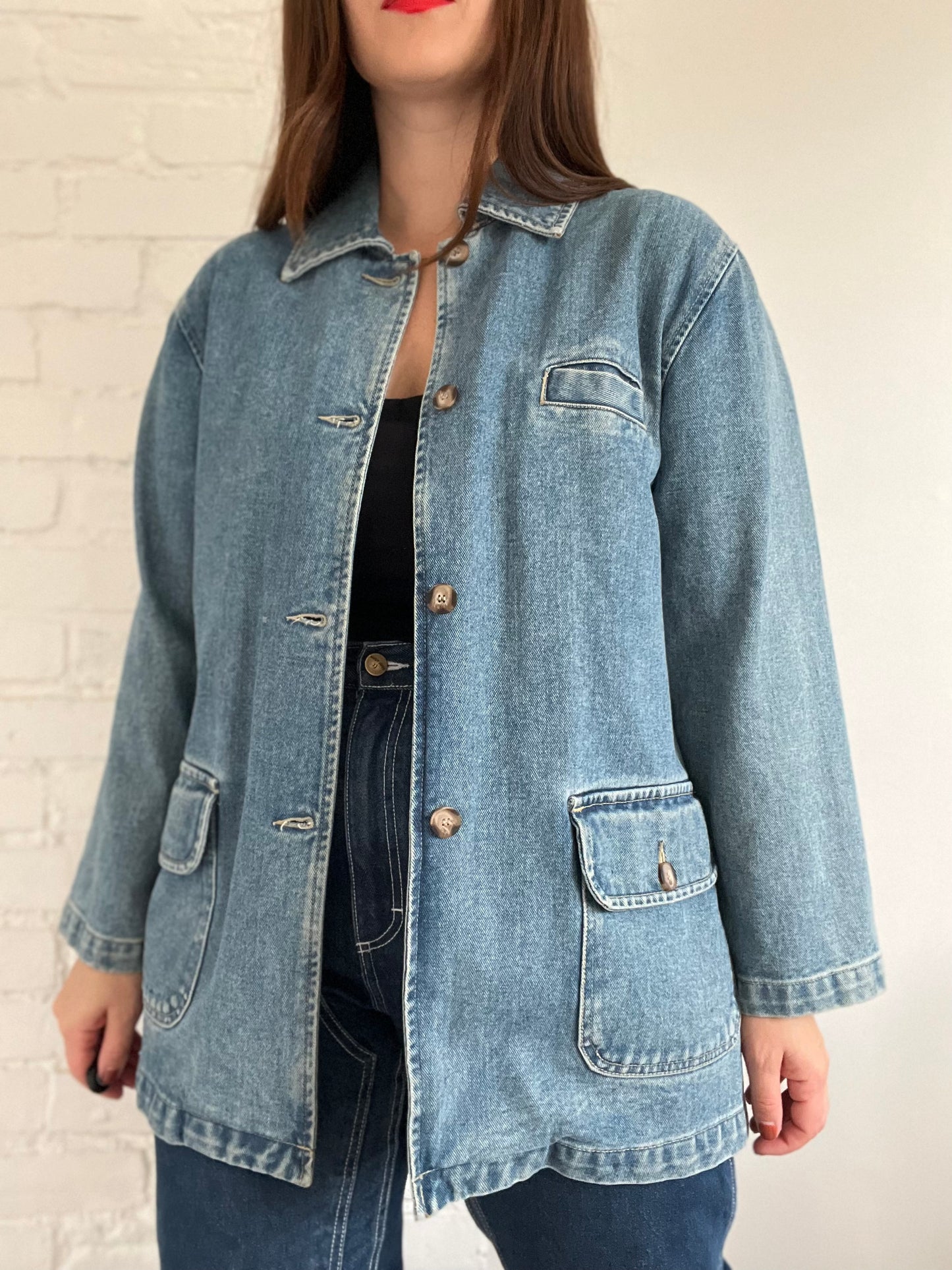 Vintage Denim Chore Coat - S/M
