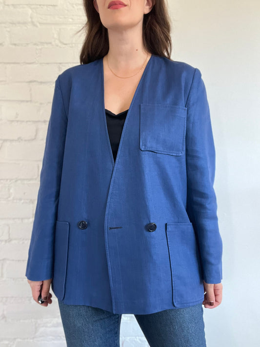 Royal Blue Pocket Blazer - XL