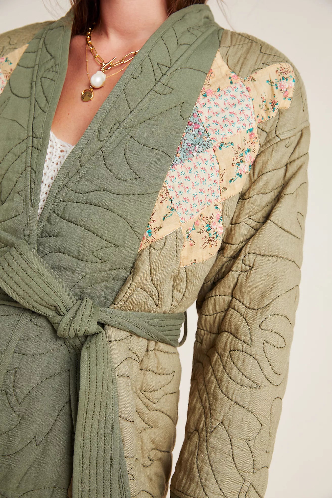 Anthro Quilted Patchwork Jacket - Size XL