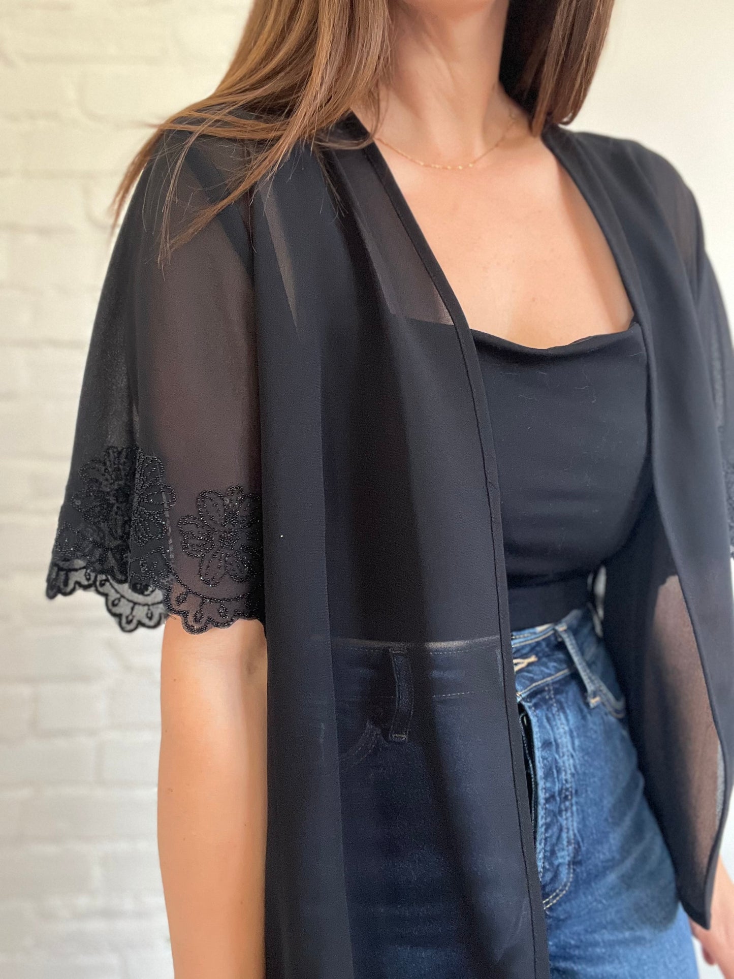 Black Sheer Topper - Size L