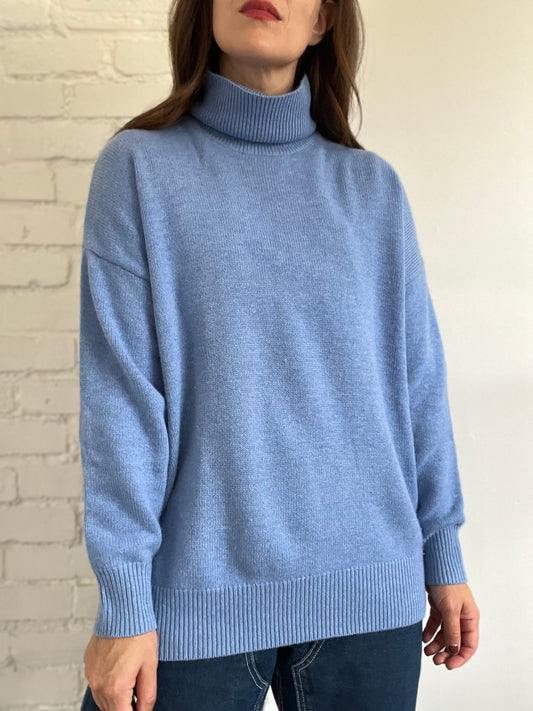 Long Turtleneck Wool Sweater - S (oversized)