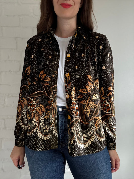 Green Velvet Nature Cardigan - Size L