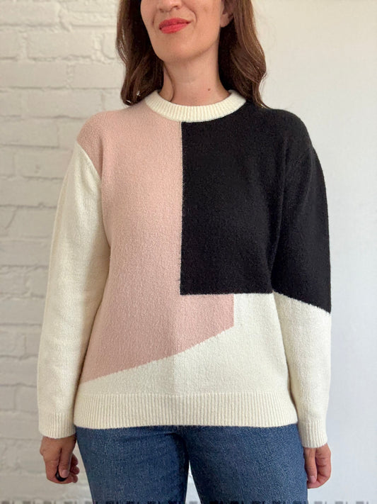 Oak + Fort Cozy Geometric Sweater - Size S (oversized)