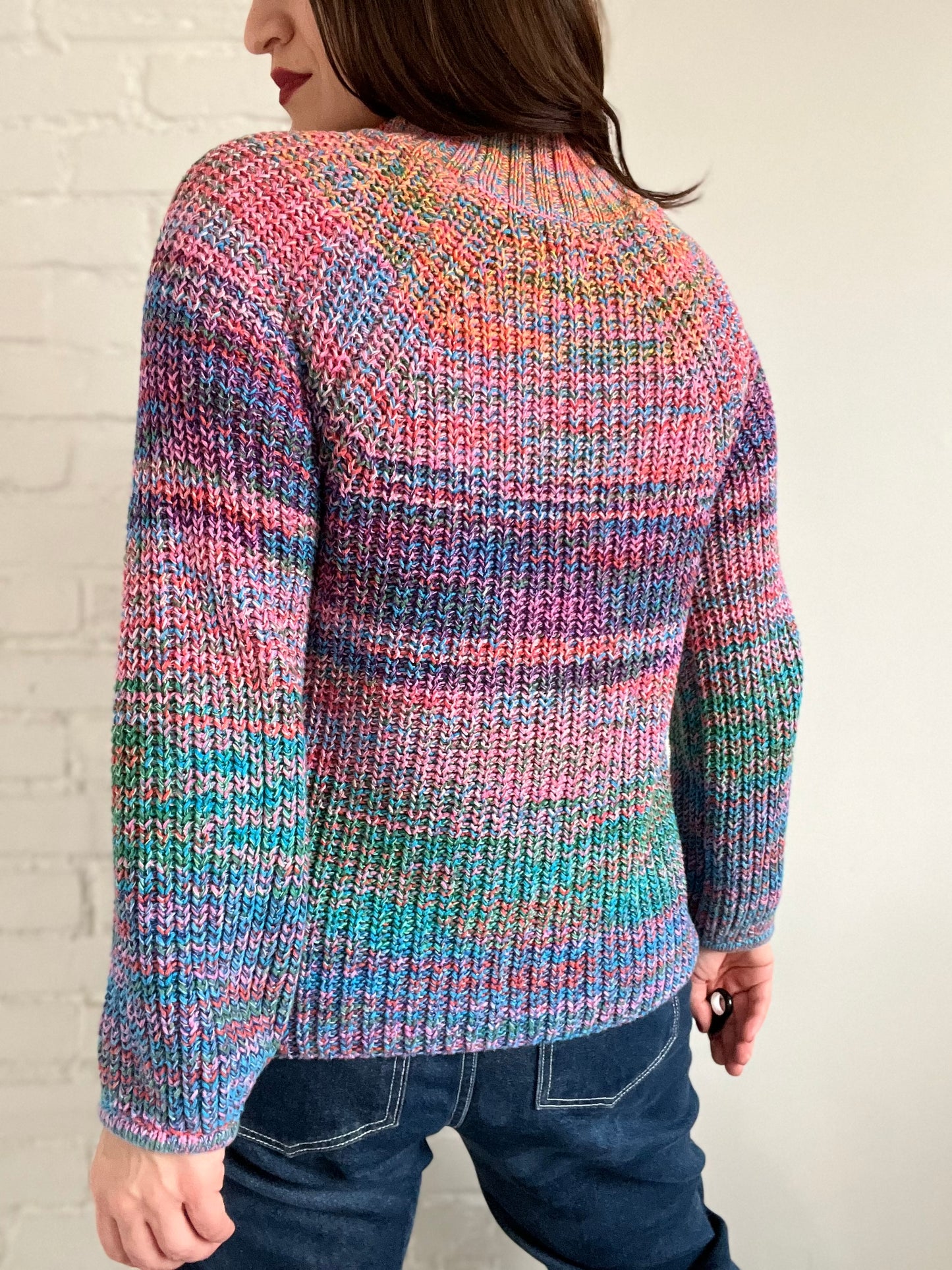 Rainbow Marled Sweater - Size XS (Oversized)