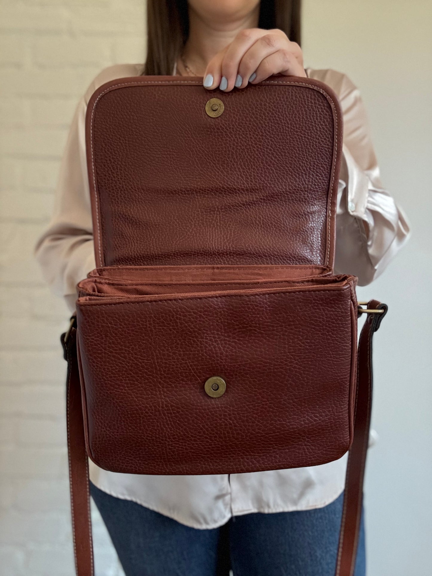 Camera Crossbody Faux Leather Purse