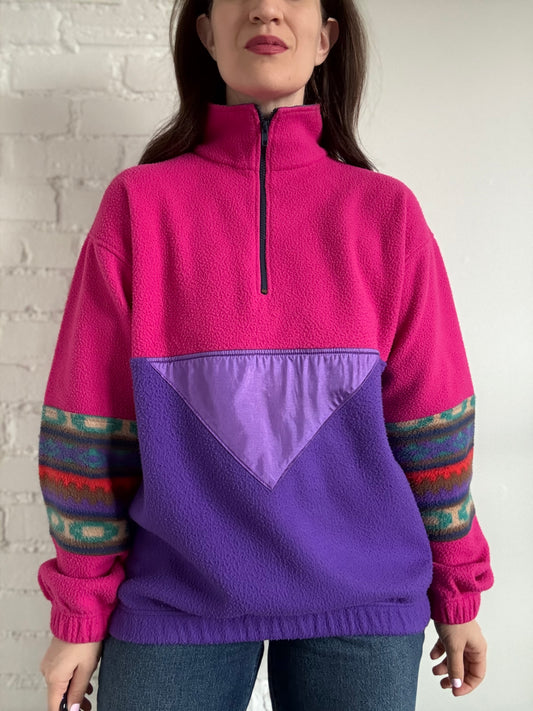 Retro Fleece Sweater - Sz. L