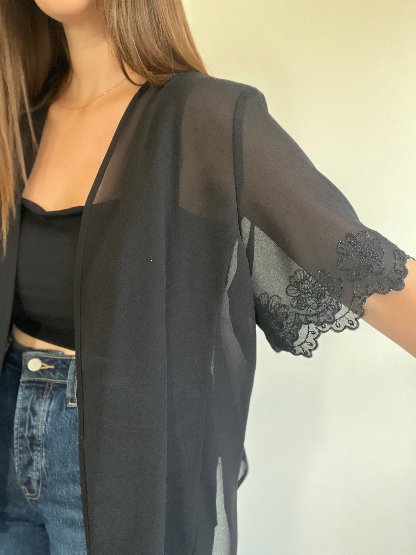 Black Sheer Topper - Size L