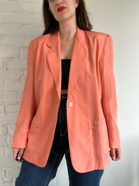 100% Silk Lightweight Blazer - Size XL