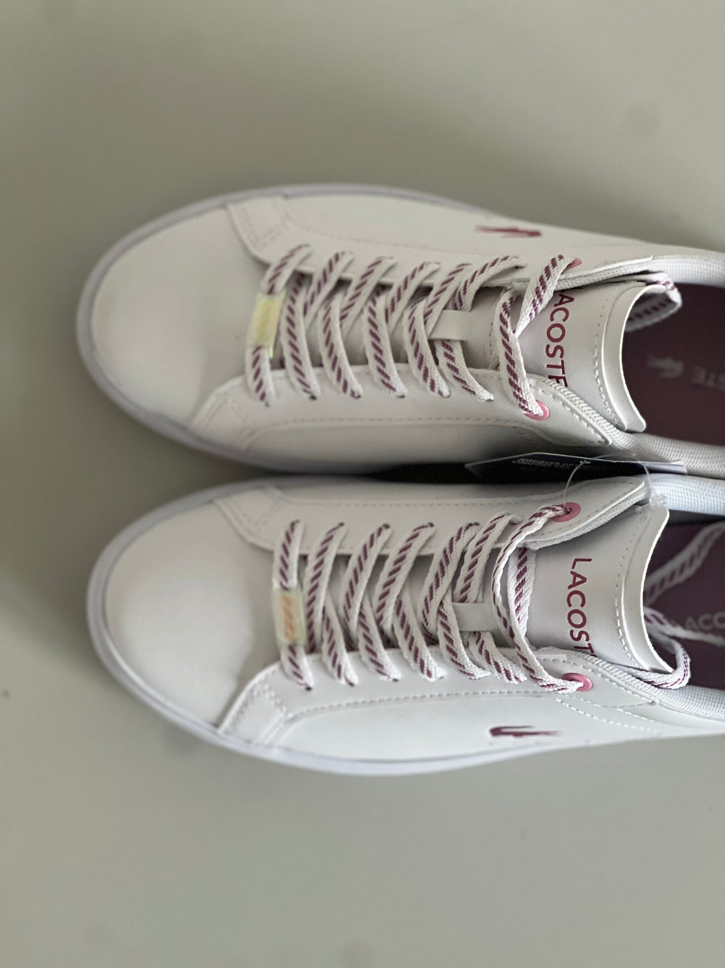 Lacoste Powercourt Leather Trainers - Size 8 Womens