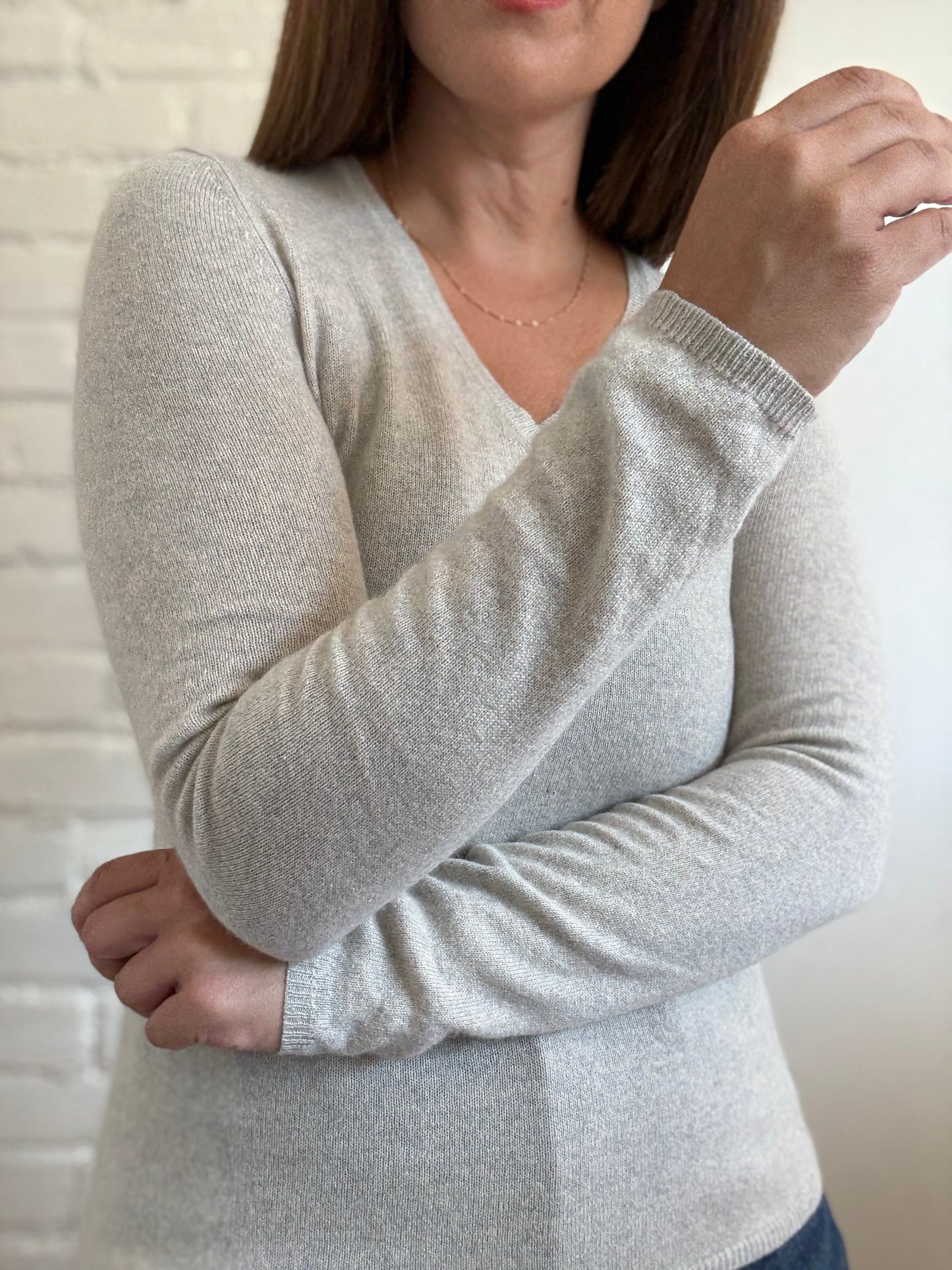 Cashmere V-Neck Sweater - Size XS/S