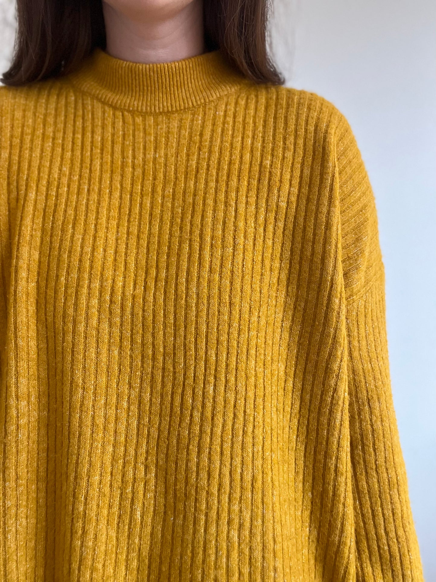 Oversized Mustard Yellow Sweater - M
