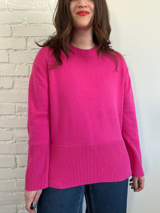 Pink Knit Sweater - L