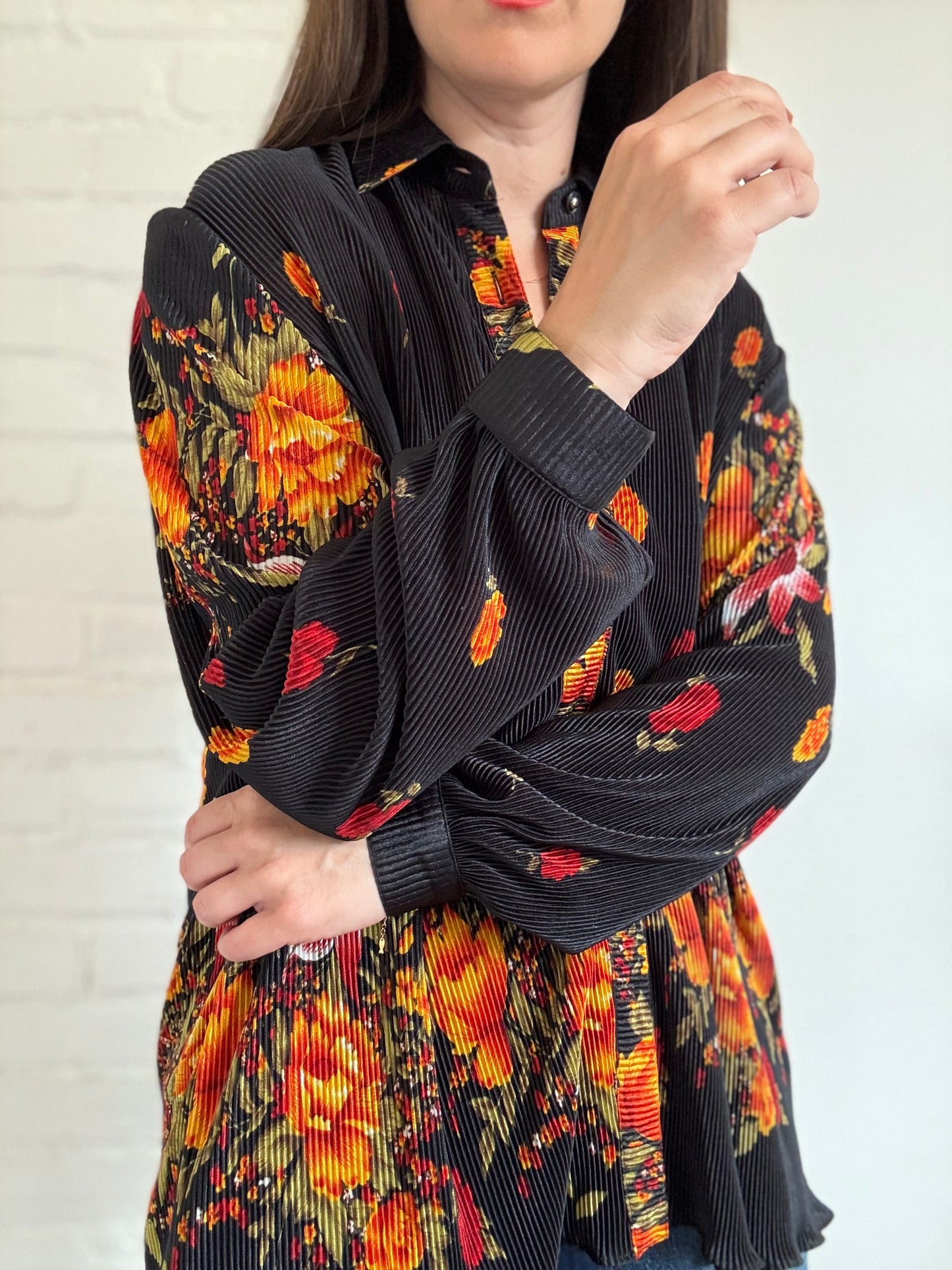 Romantic Plisse Shirt - Size XL