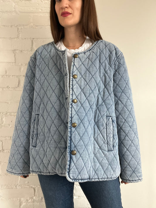 Denim Quilted Jacket - Sz. 3XL