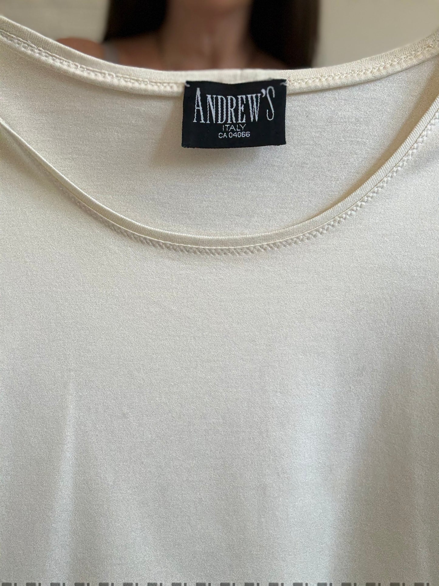 Italian Cotton Plain Ivory Tee - Size XL
