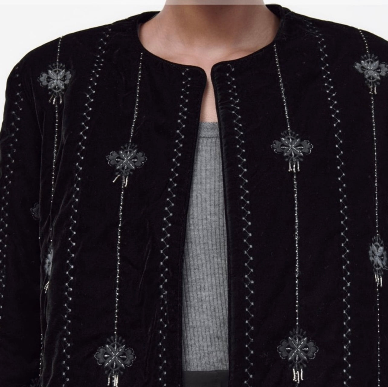 Zara Embroidered Velvet Jacket - S (oversized)