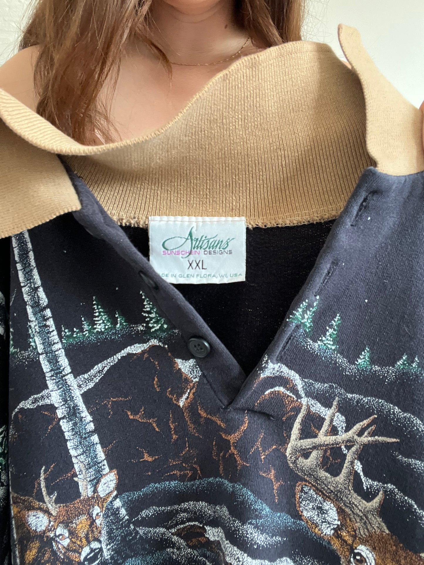 Long Forest Deer Sweater - XXL