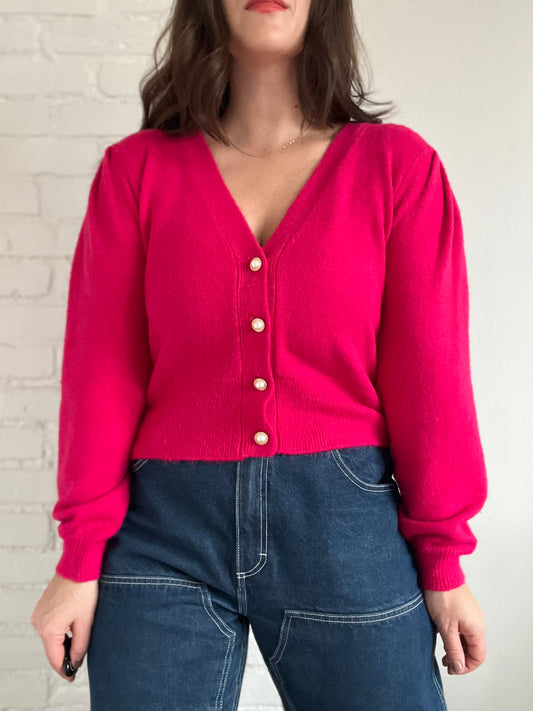 Pink n' Pearls Cardigan - Size S