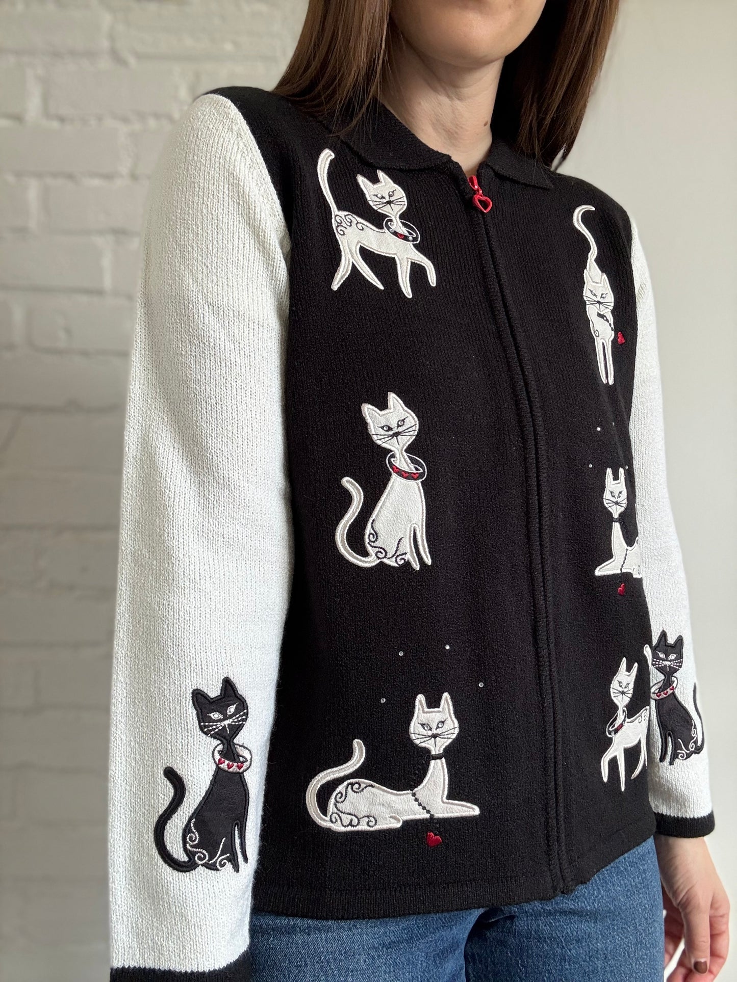 Siamese Cat Cardigan - Size M