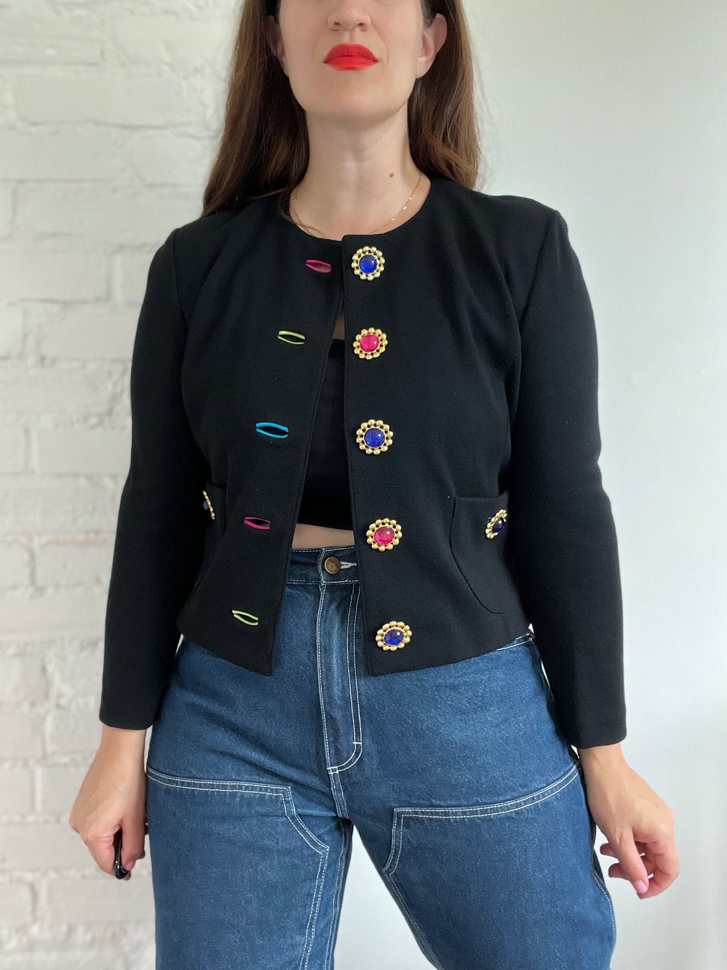 Gemstone Cardigan Sweater - L