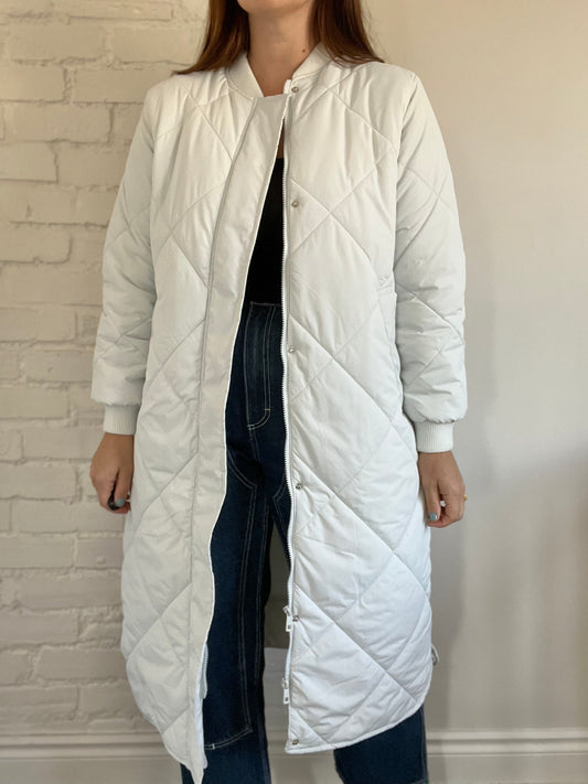 Long Quilted Puffer Jacket - M/L