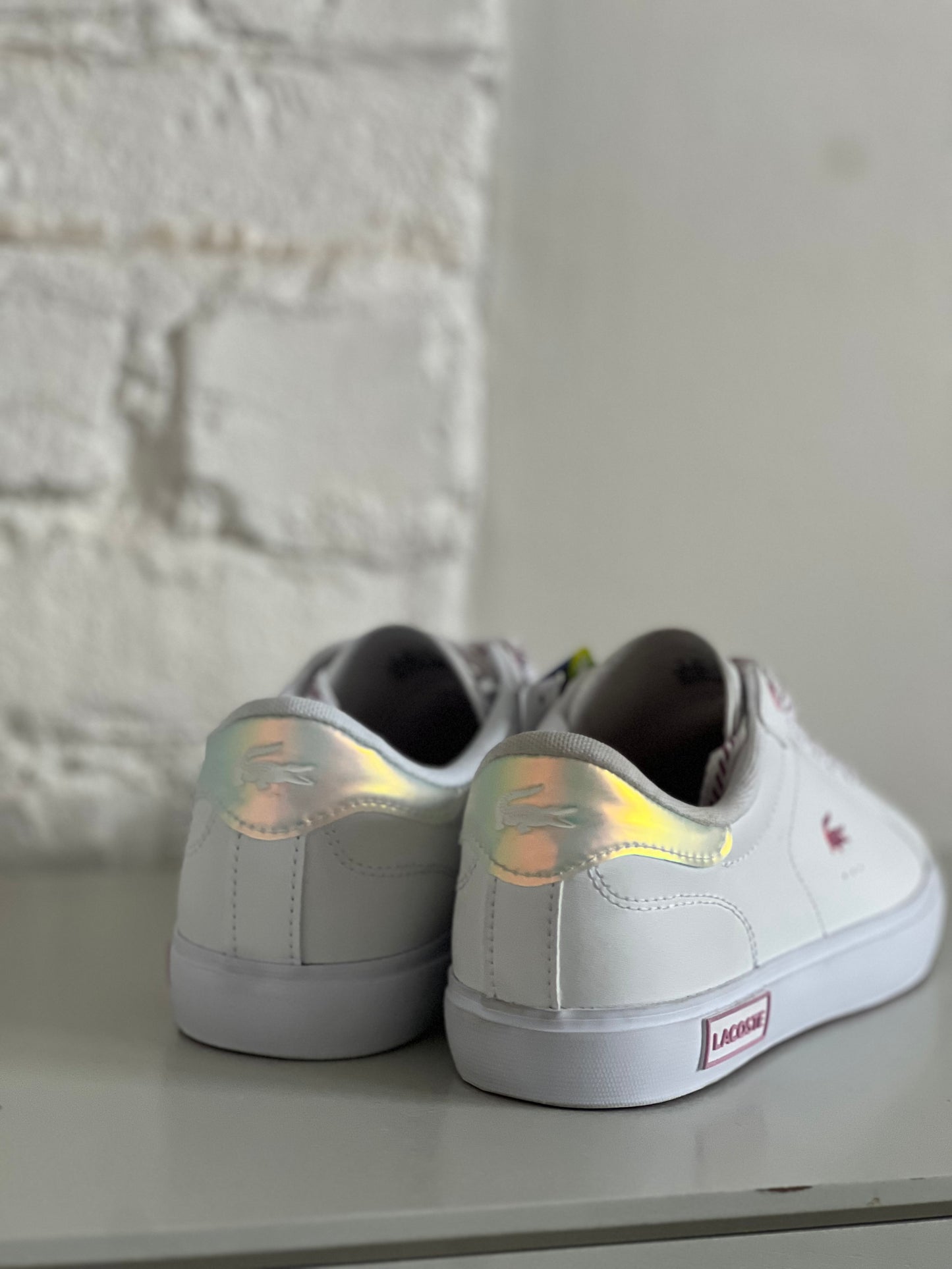 Lacoste Powercourt Leather Trainers - Size 8 Womens