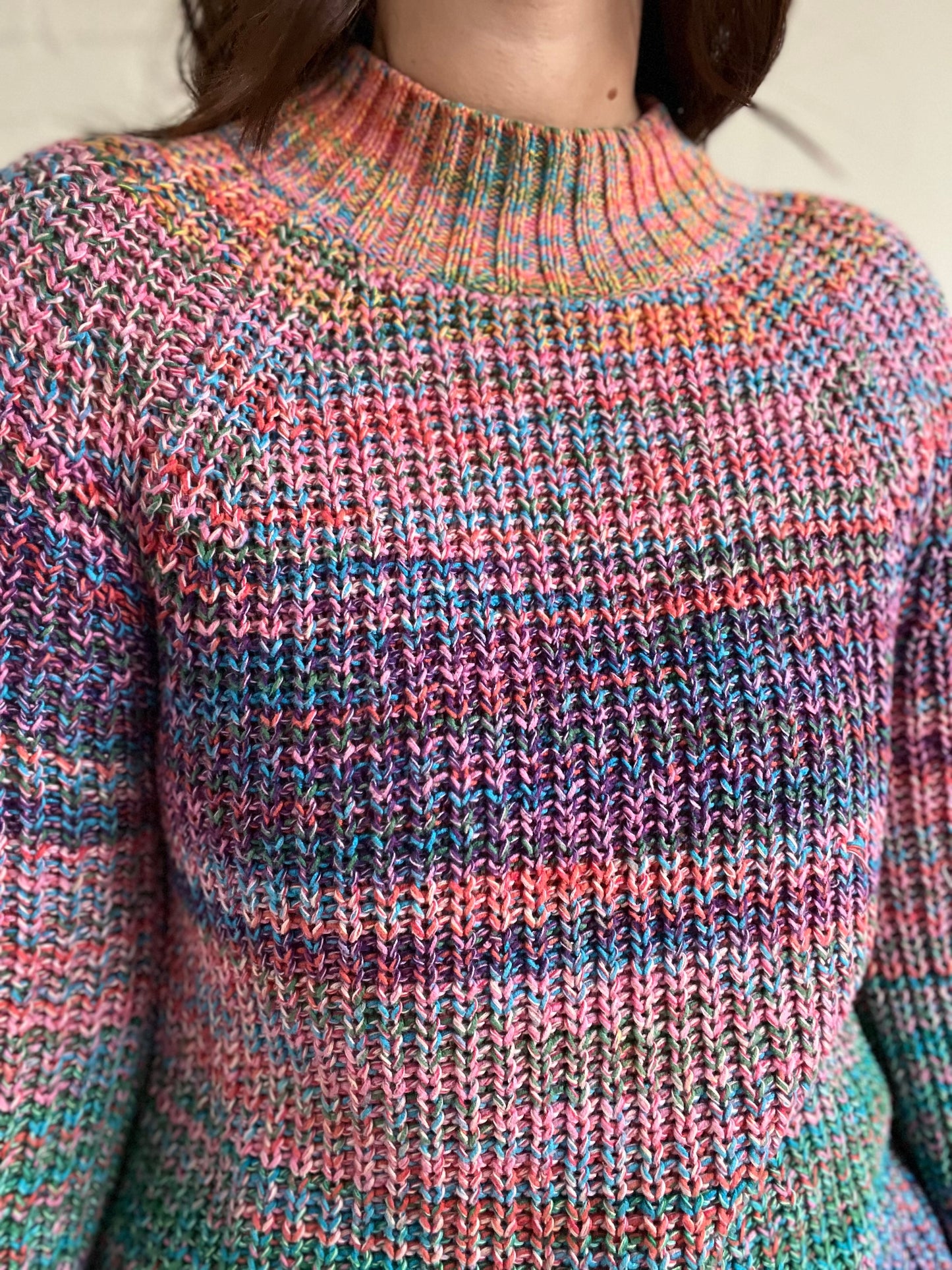 Rainbow Marled Sweater - Size XS (Oversized)