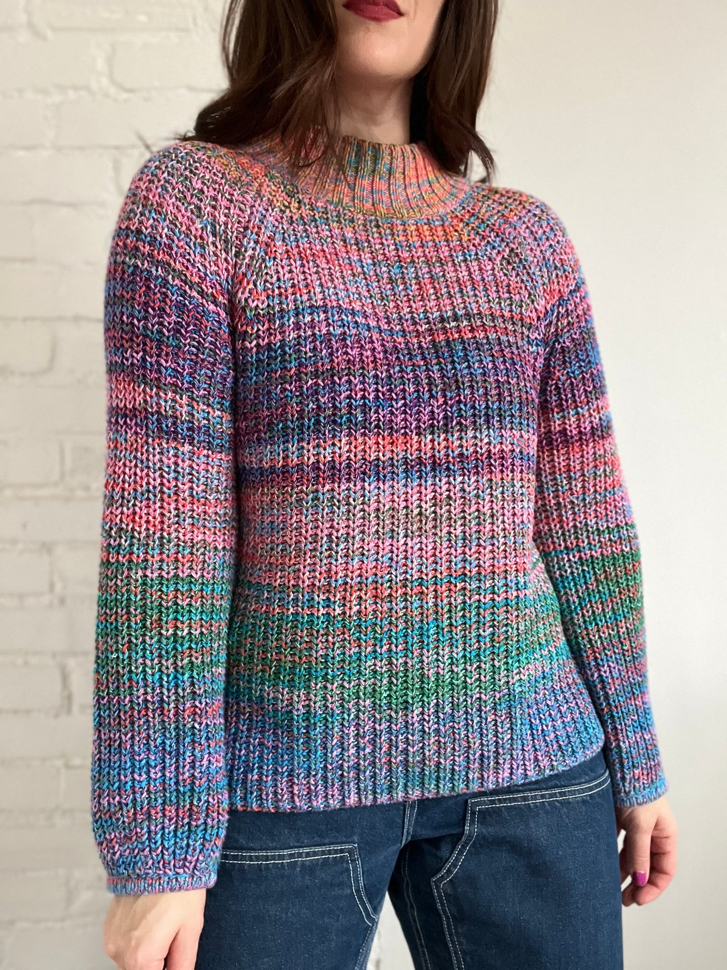 Rainbow Marled Sweater - Size XS (Oversized)