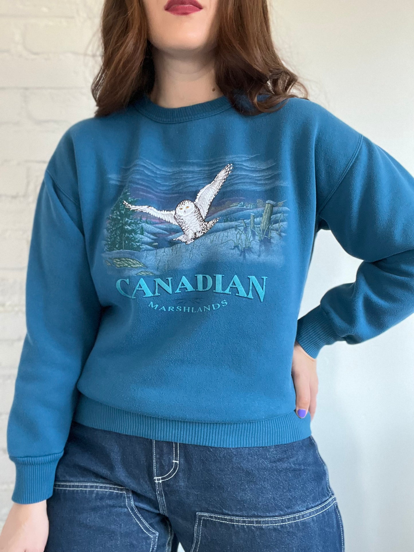 Canada Marshlands Owl Crewneck - Size M (Very Oversized)