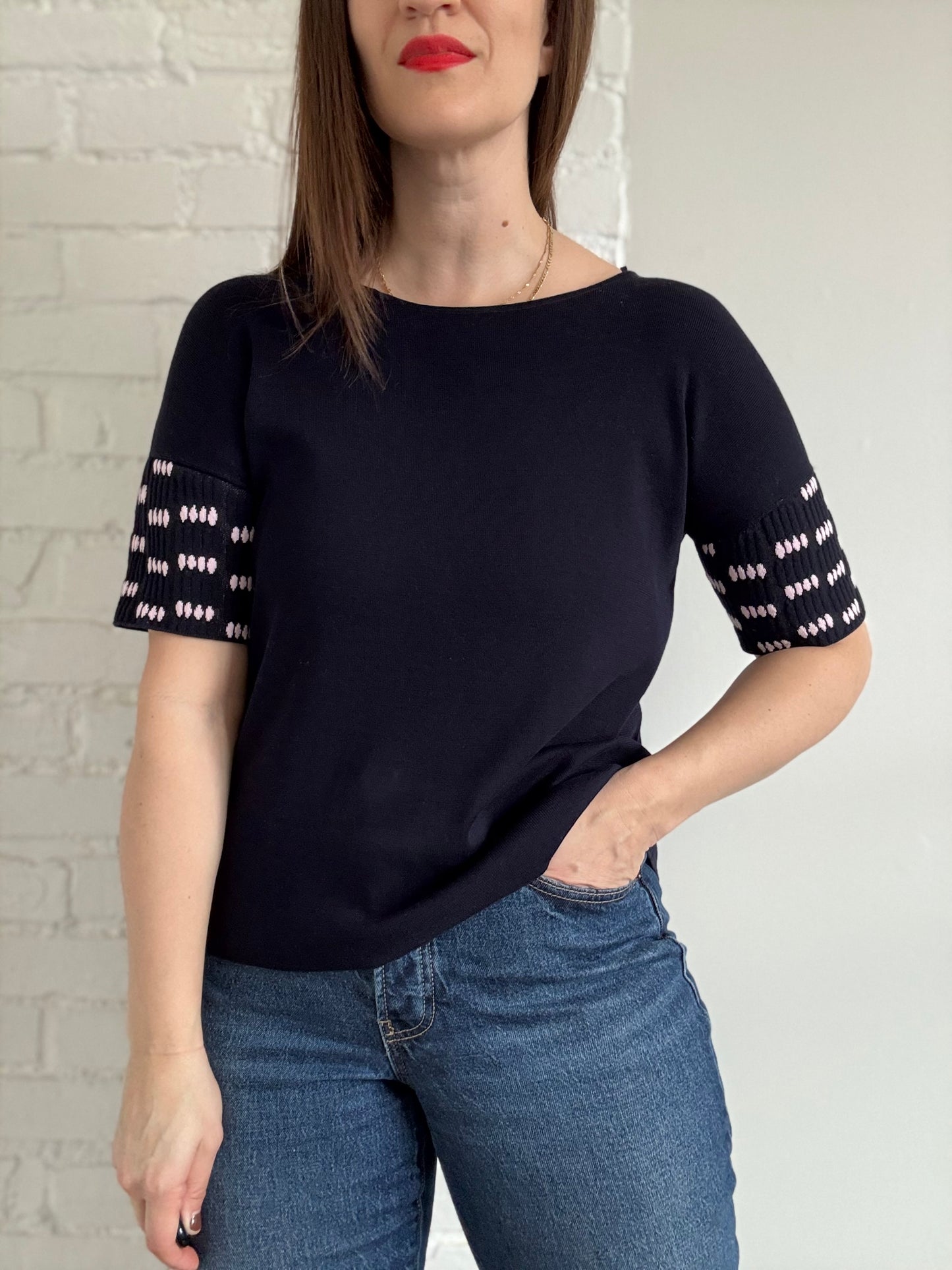 COS Blue Knit Tee - Size S