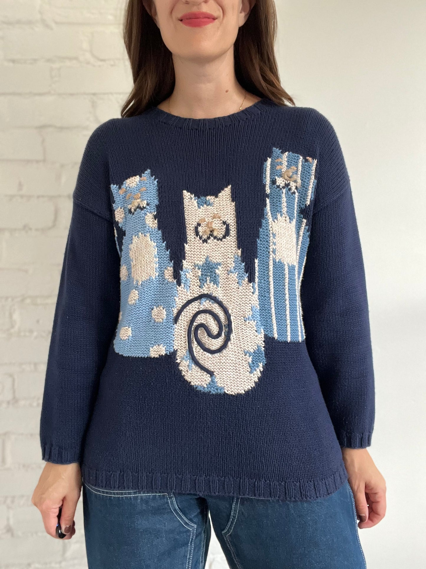 The Cats Meow Knit Sweater - Size M