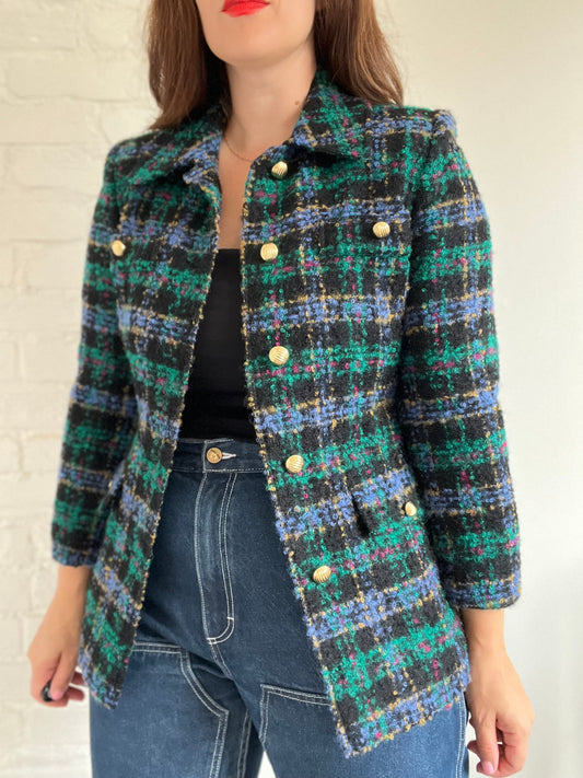 Punchy Tweed Blazer Jacket - S