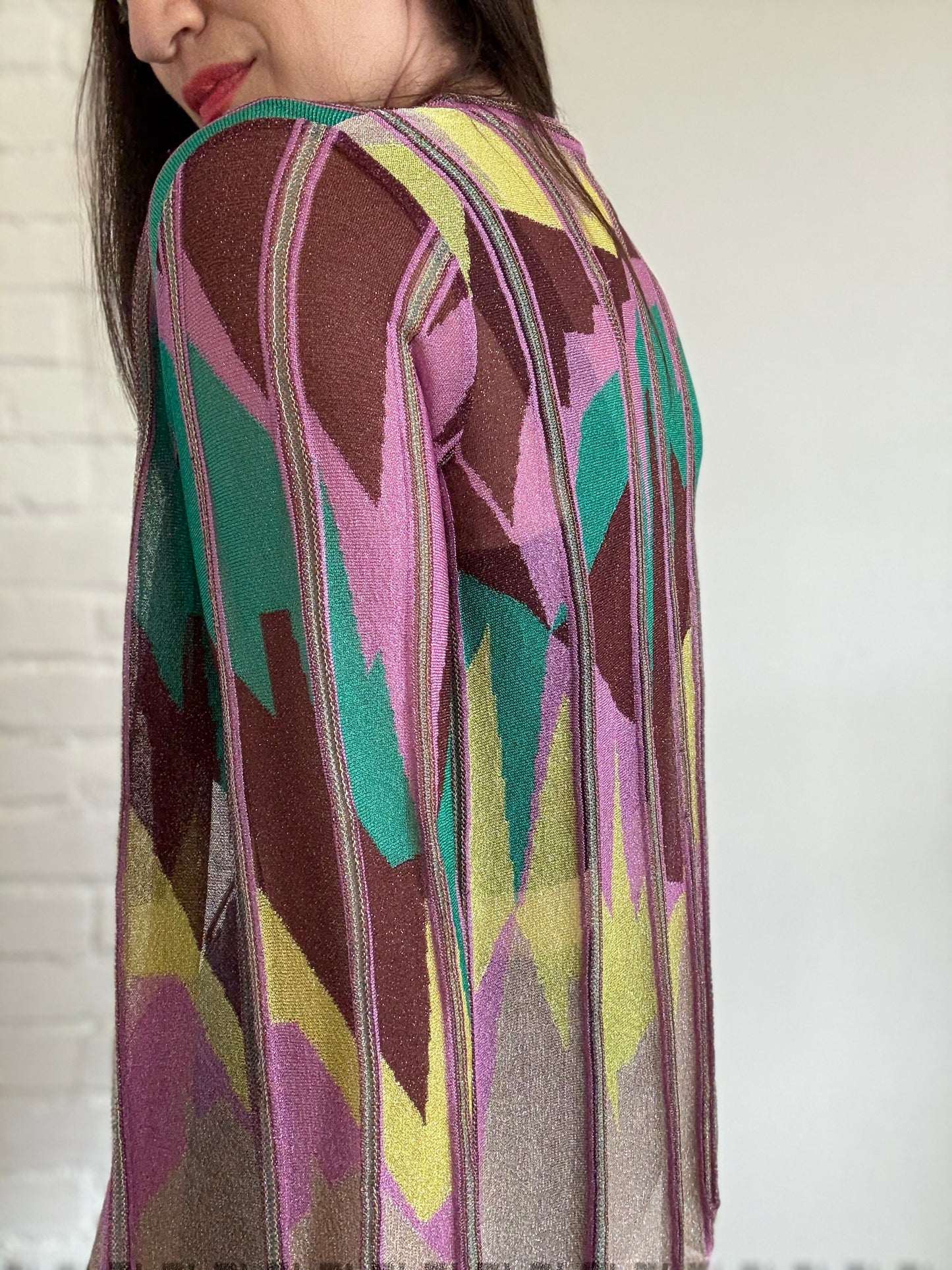 Metallic Abstract Cardigan - Size M/L