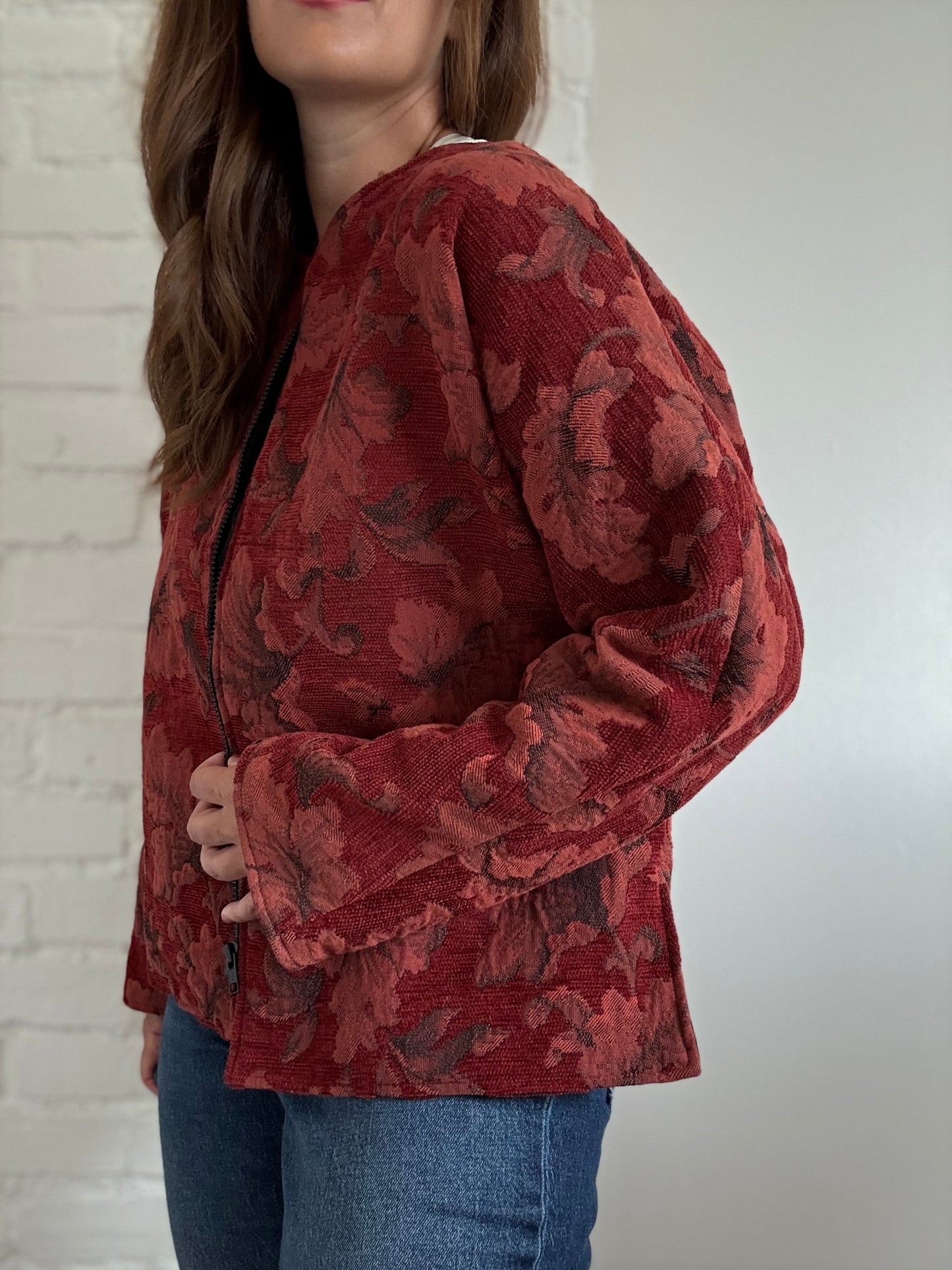 Floral Quilt Texture Jacket - Size XL