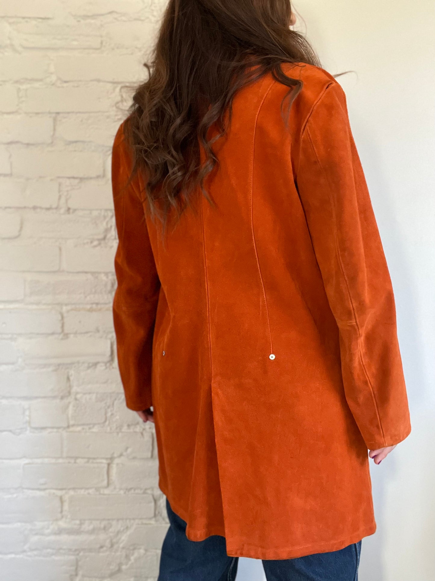 Burnt Orange Suede Jacket - S/M