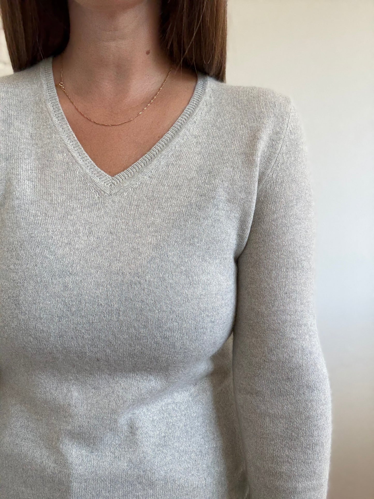 Cashmere V-Neck Sweater - Size XS/S