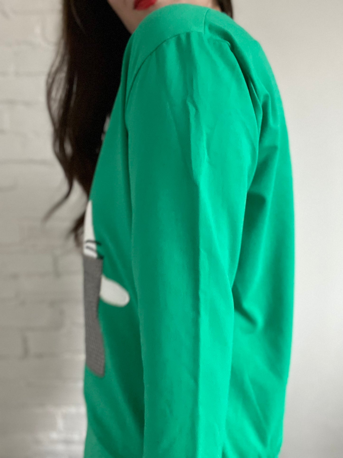 Gingham Cat Emerald Shirt - Size M/L