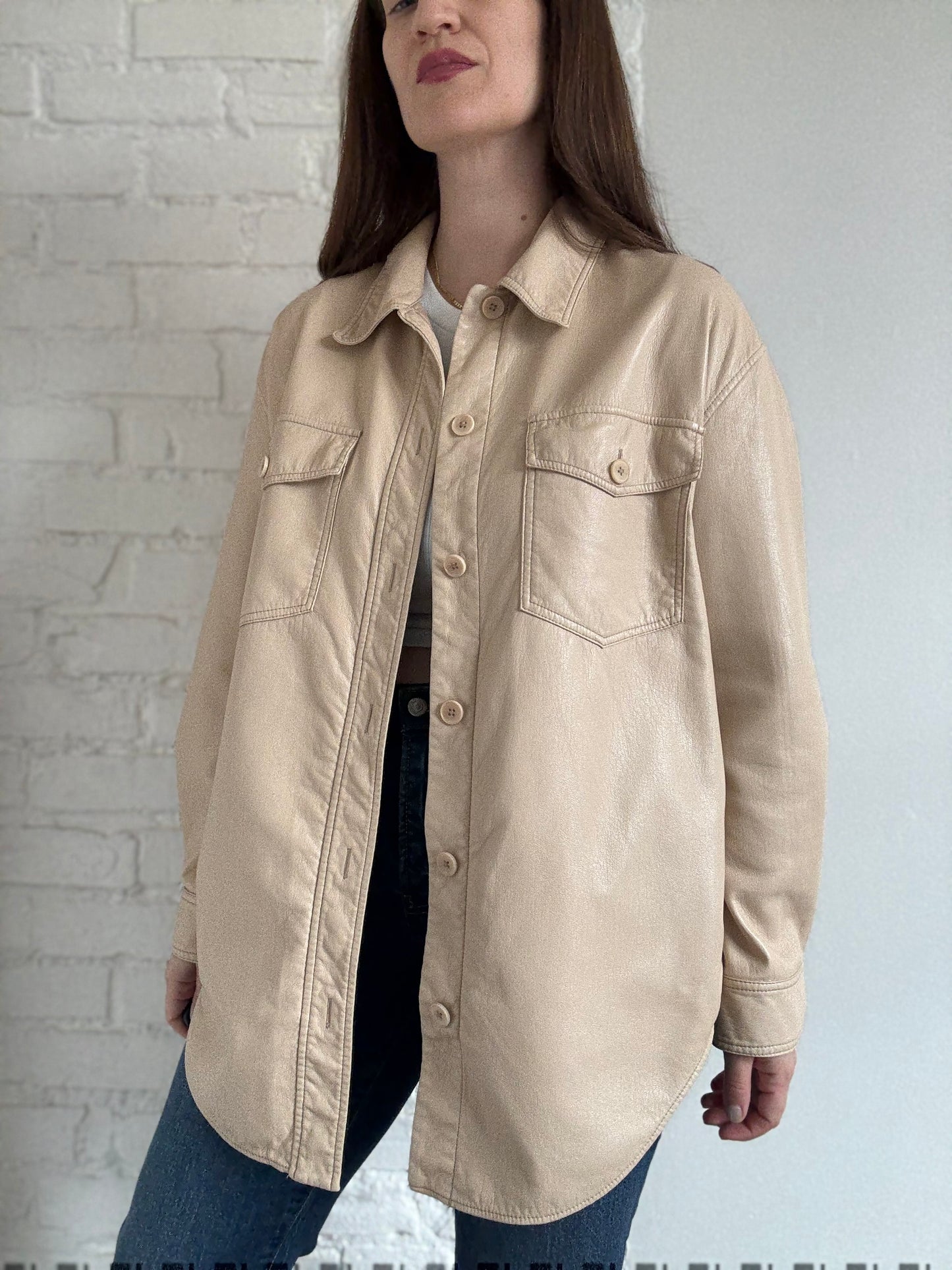 Wilfred Ganna Vegan Leather Shirt - Sz. L