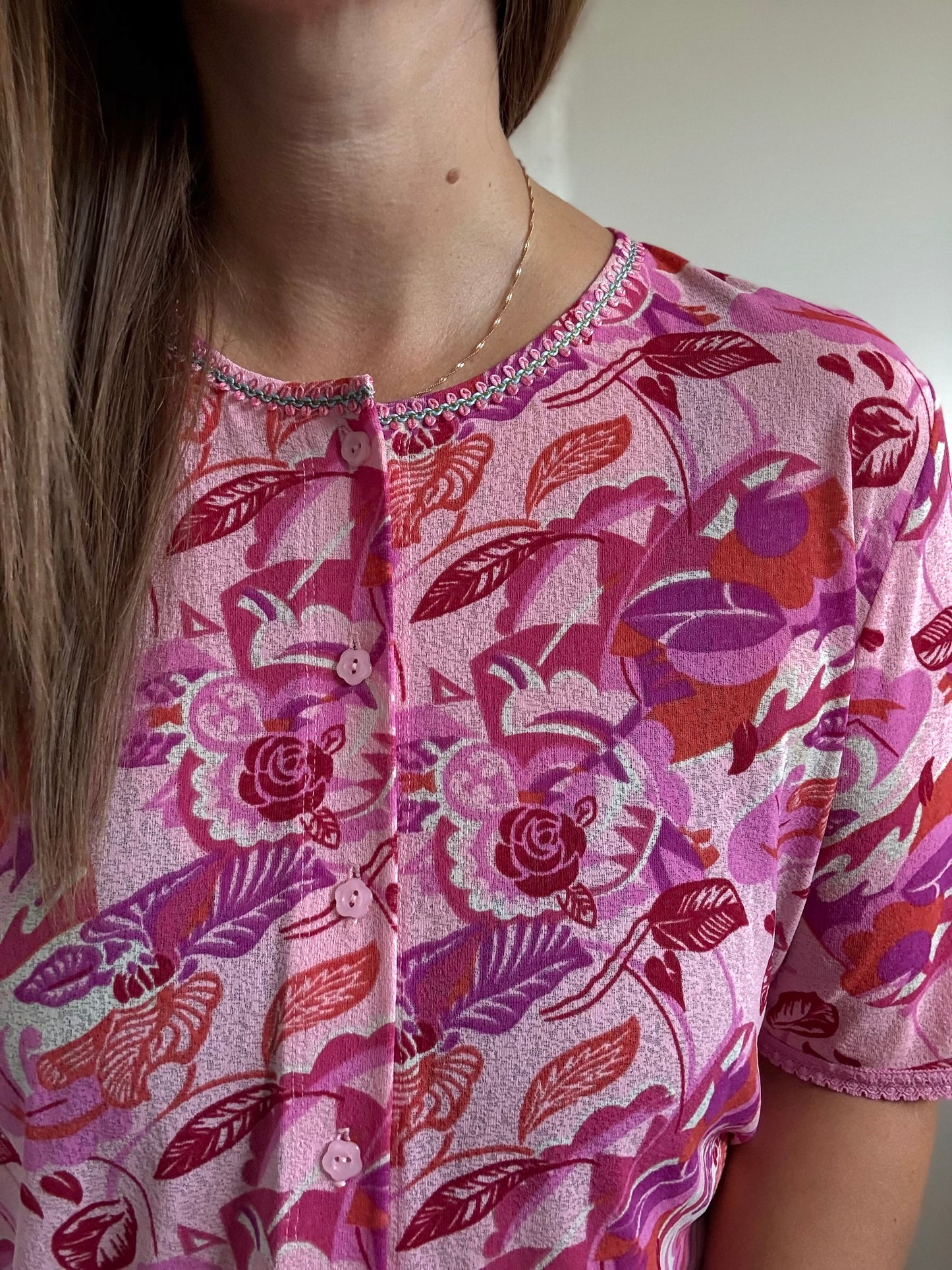 Vespucci Crepe Button-Up  Shirt - Size XL