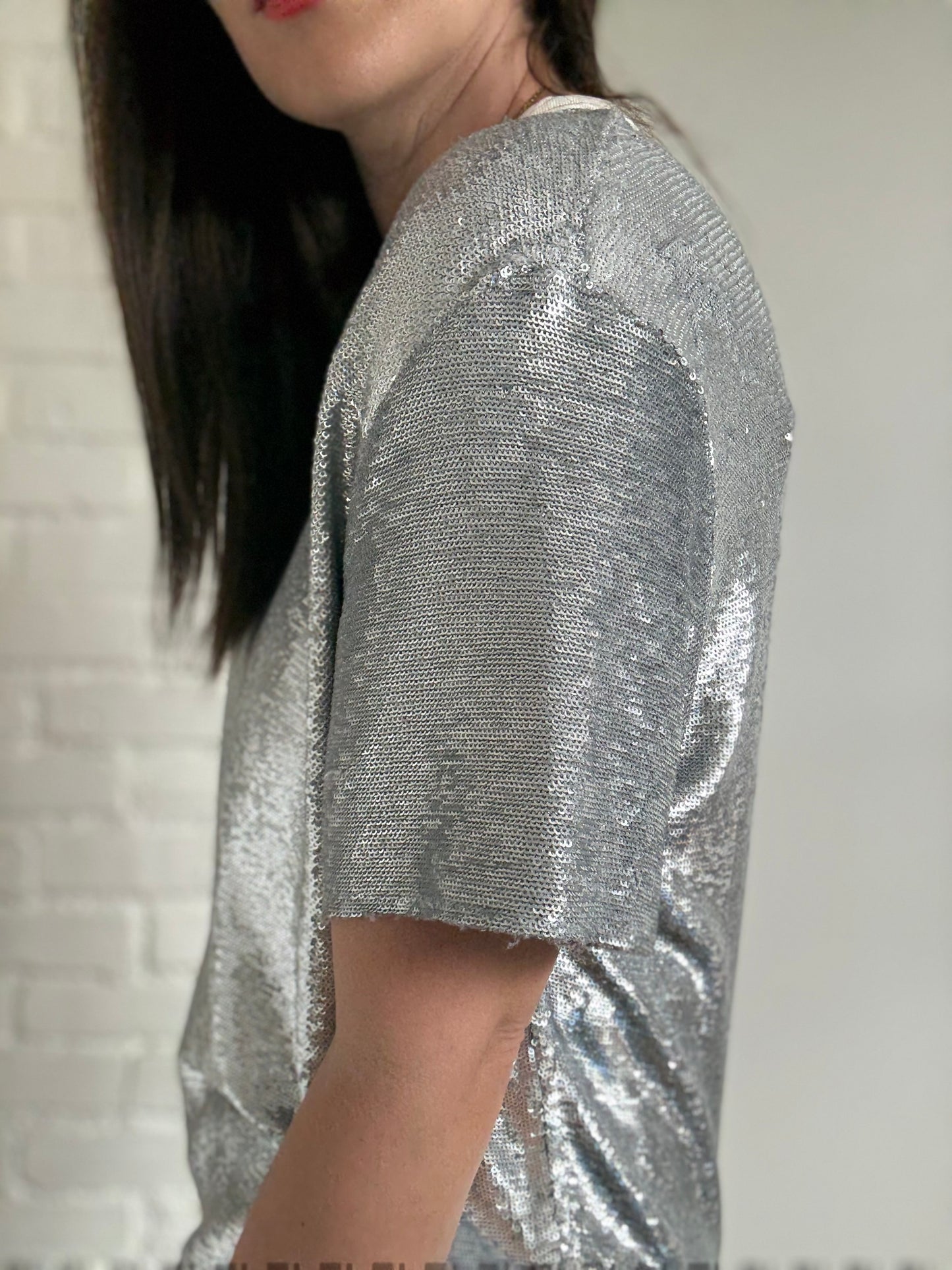 IRO Paris Sequin T-Shirt - Size S/M (Oversized)
