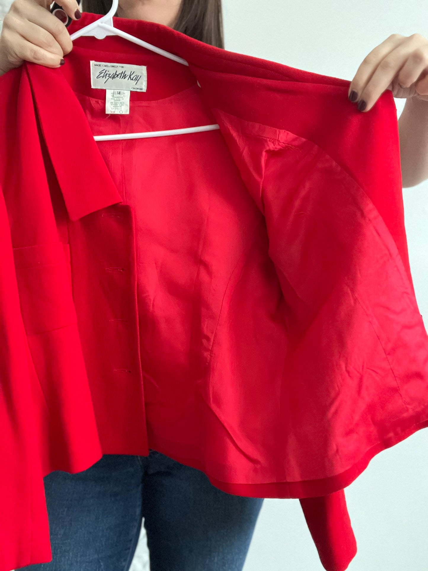 Red Vintage Blazer - L/XL or 14